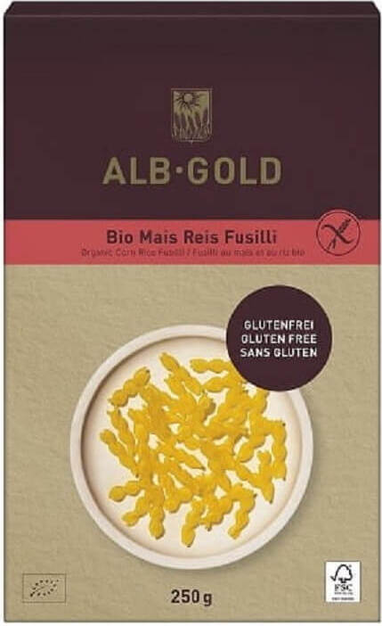 Těstoviny (kukuřice - rýže), Twist, bez lepku BIO 250 g - ALB GOLD