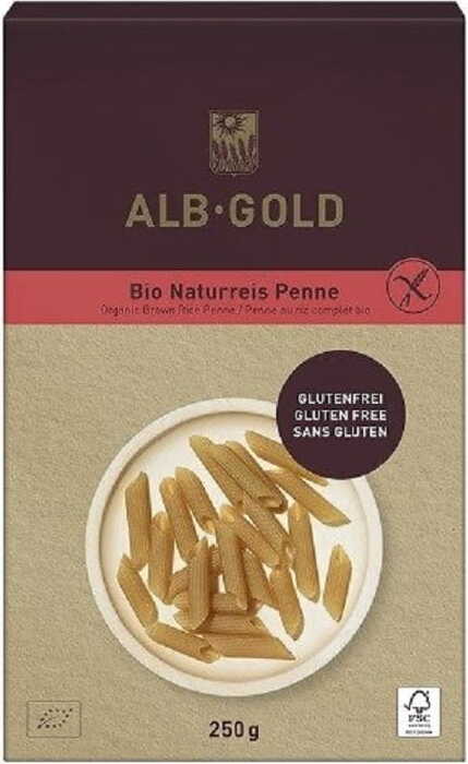 Bezlepkové Penne (rýžové) těstoviny BIO 250 g - ALB GOLD