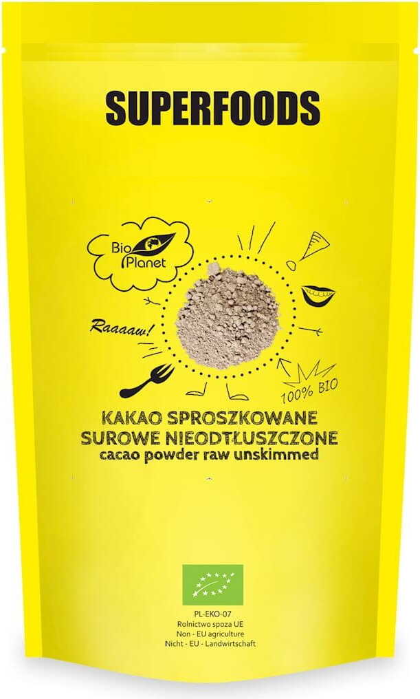 Surový kakaový prášek, bez tuku BIO 500 g - BIO PLANET