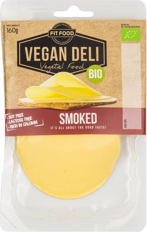 Veganská alternativa uzeného sýra v plátcích BIO 160 g VEGAN DELI