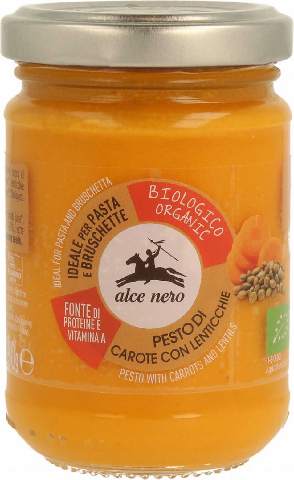 Pesto Lembing-Lentil Karot BIO 130 g - ALCE NERO