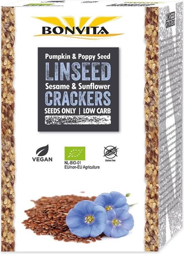Glutenfri hørfrøcracker BIO 100 g - BONVITA