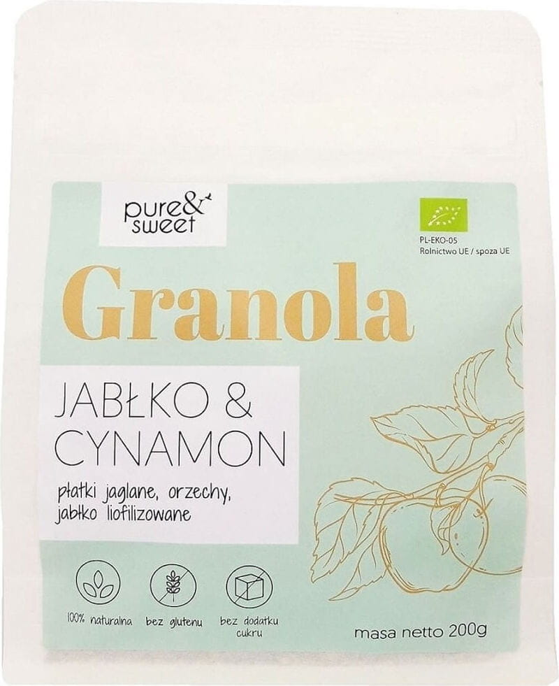 Granola Alma & Fahéj gluténmentes BIO 200 g - PURE & SWEET