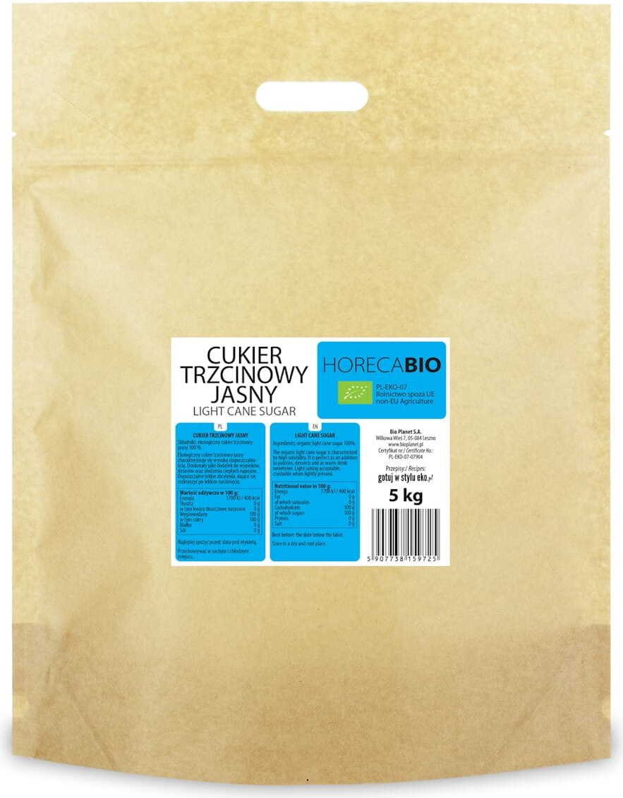 BIO lichte rietsuiker 5kg - HORECA