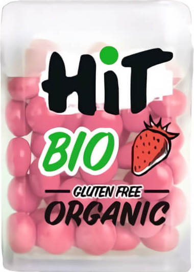 Dragees dengan rasa strawberi bebas gluten BIO 15 g - HIT