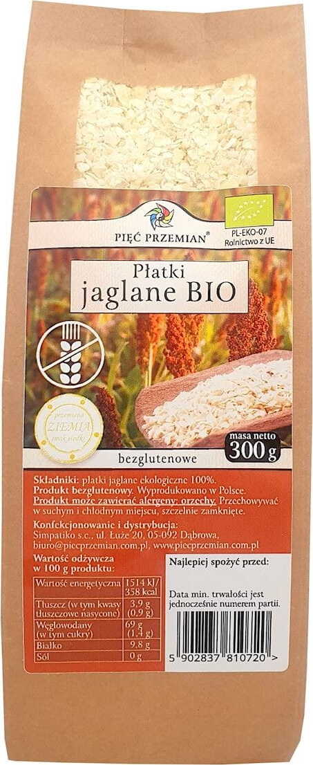 Gluteeniton hirssihiutaleet BIO 300 g - FÜNF ÄNDERUNGEN