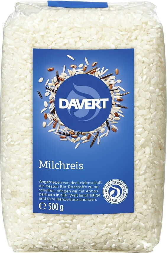 ข้าวกล้องขาว (นม) ออร์แกนิก 500 กรัม - DAVERT