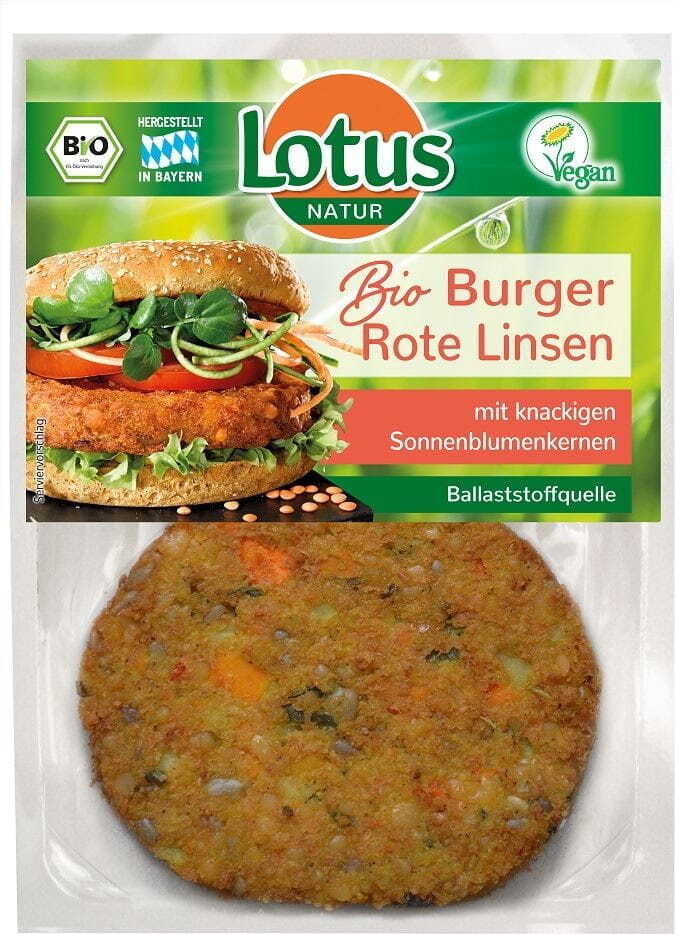जैविक दाल के साथ सब्जी बर्गर 160 ग्राम - LOTUS