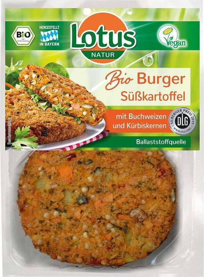 Grøntsagsburger med sødkartofler og græskar BIO 160 g - LOTUS