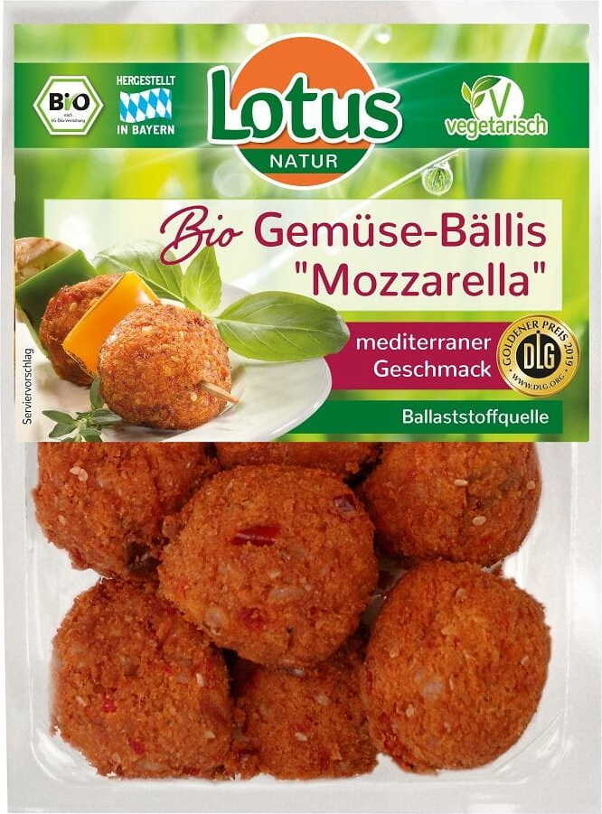 Grøntsagsboller med Mozzarella BIO 250 g - LOTUS