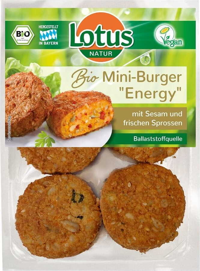 มินิเบอร์เกอร์ผักกับเต้าหู้ ออร์แกนิก 250 กรัม - LOTUS