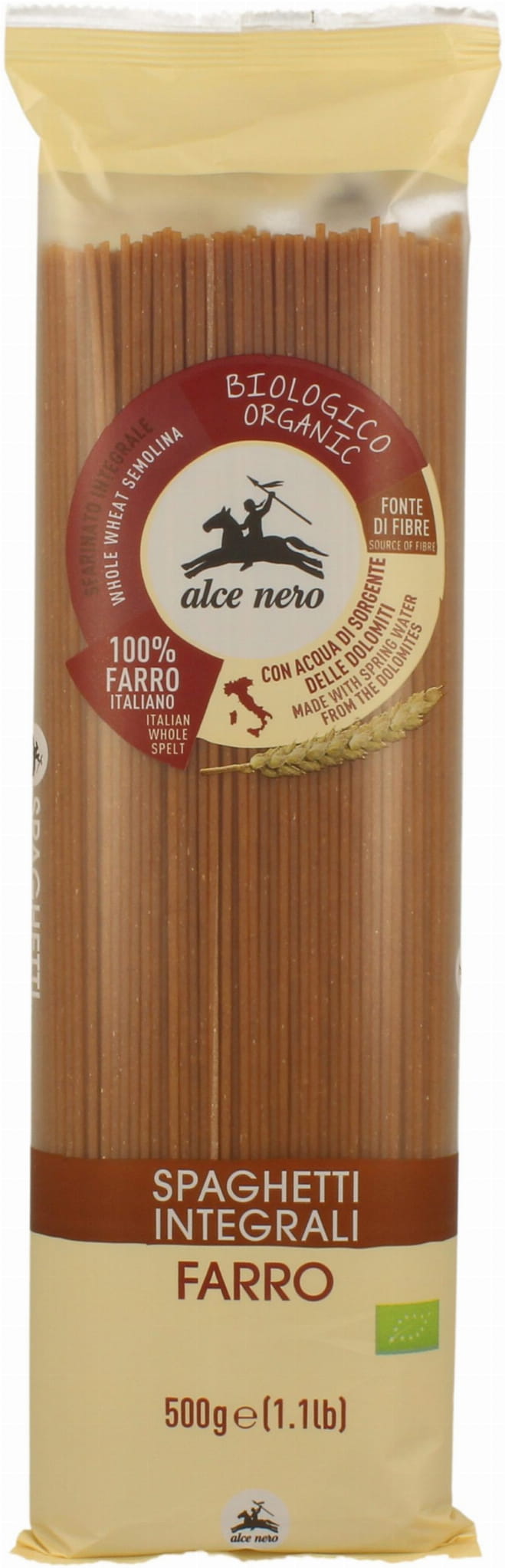 Těstoviny (špaldové celozrnné) Špagety BIO 500 g - ALCE NERO