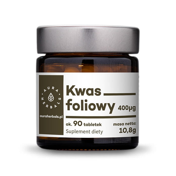 Kyselina listová 400μg 90 tablet 108g AURA HERBALS