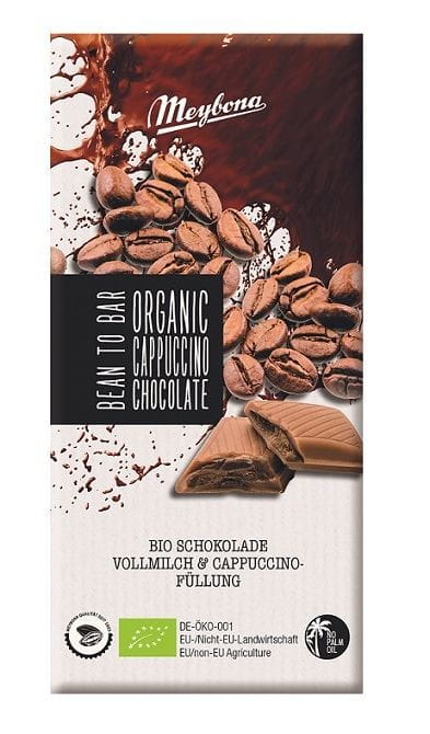 Cioccolato al latte con cappuccino BIO 100 g ripieno - MEYBONA