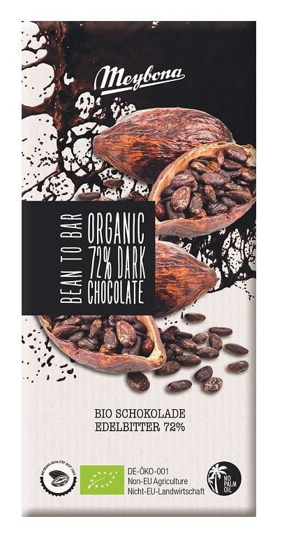 Hořká čokoláda 72 % BIO 100 g - MEYBONA