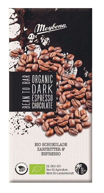 Dark chocolate with crushed espresso beans ORGANIC 100 g - MEYBONA