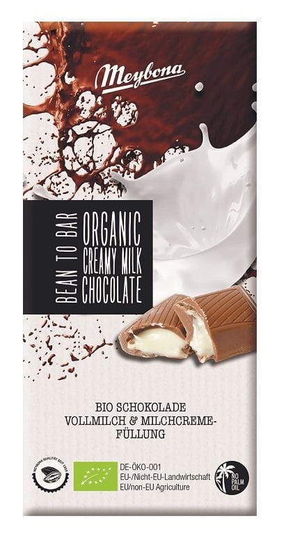 Cioccolato al latte con ripieno al latte BIO 100 g - MEYBONA