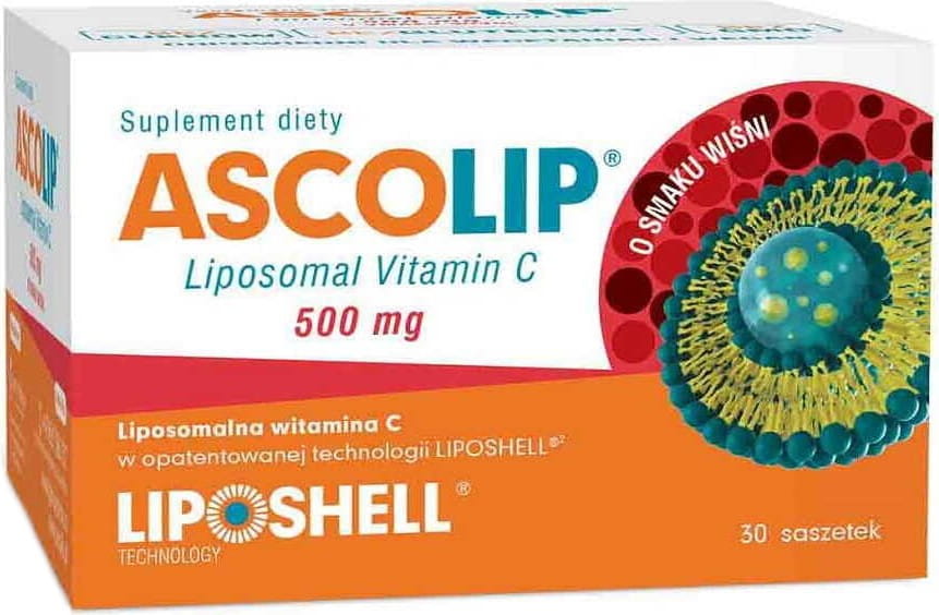 Liposomální vitamin C 500mg Liposomální vitamin C 30 sáčků po 5 g, třešňová příchuť ASCOLIP