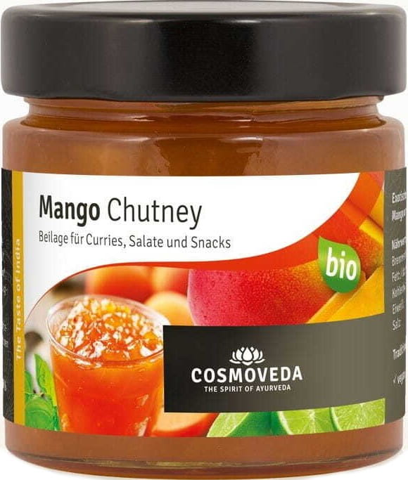 Mango Chutney pittig glutenvrij BIO 225 g - COSMOVEDA
