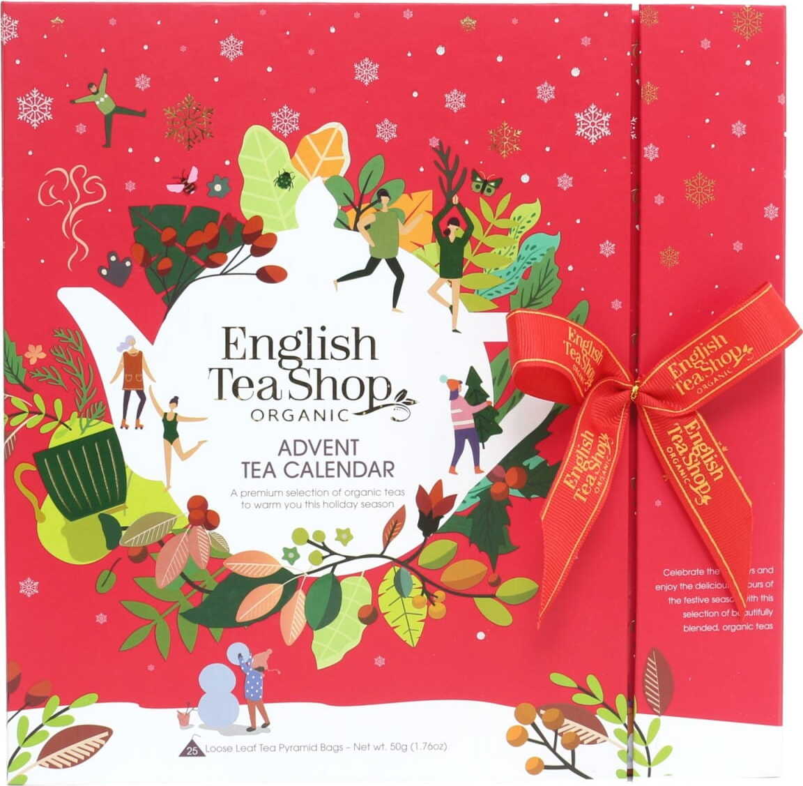 Vánoční čajový set Adventní kalendář červený (25x2) 50g ENGLISH TEA SHOP