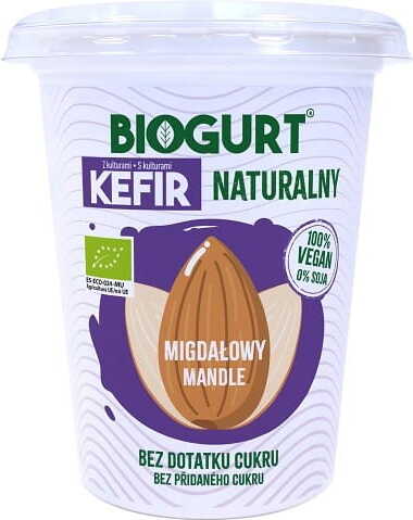 BIOGURT veganská fermentovaná mandlová kefírová alternativa bez cukru BIO 400 g BIOGHURT