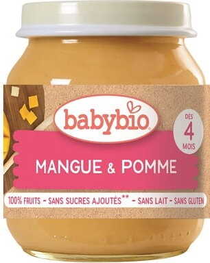 Dessert Mango - Apfel ab 4 Monate glutenfrei BIO 130 g BABYBIO