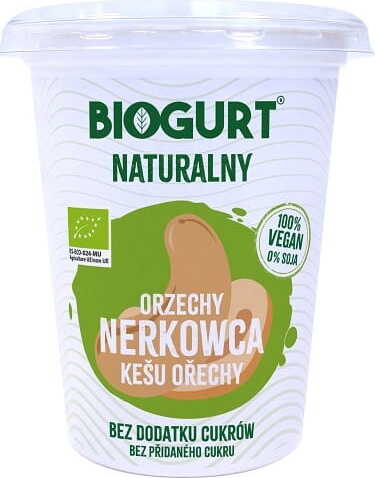 BIOGURT veganská fermentovaná alternativa jogurtu z kešu ořechů BIO 400 g BIOGURT