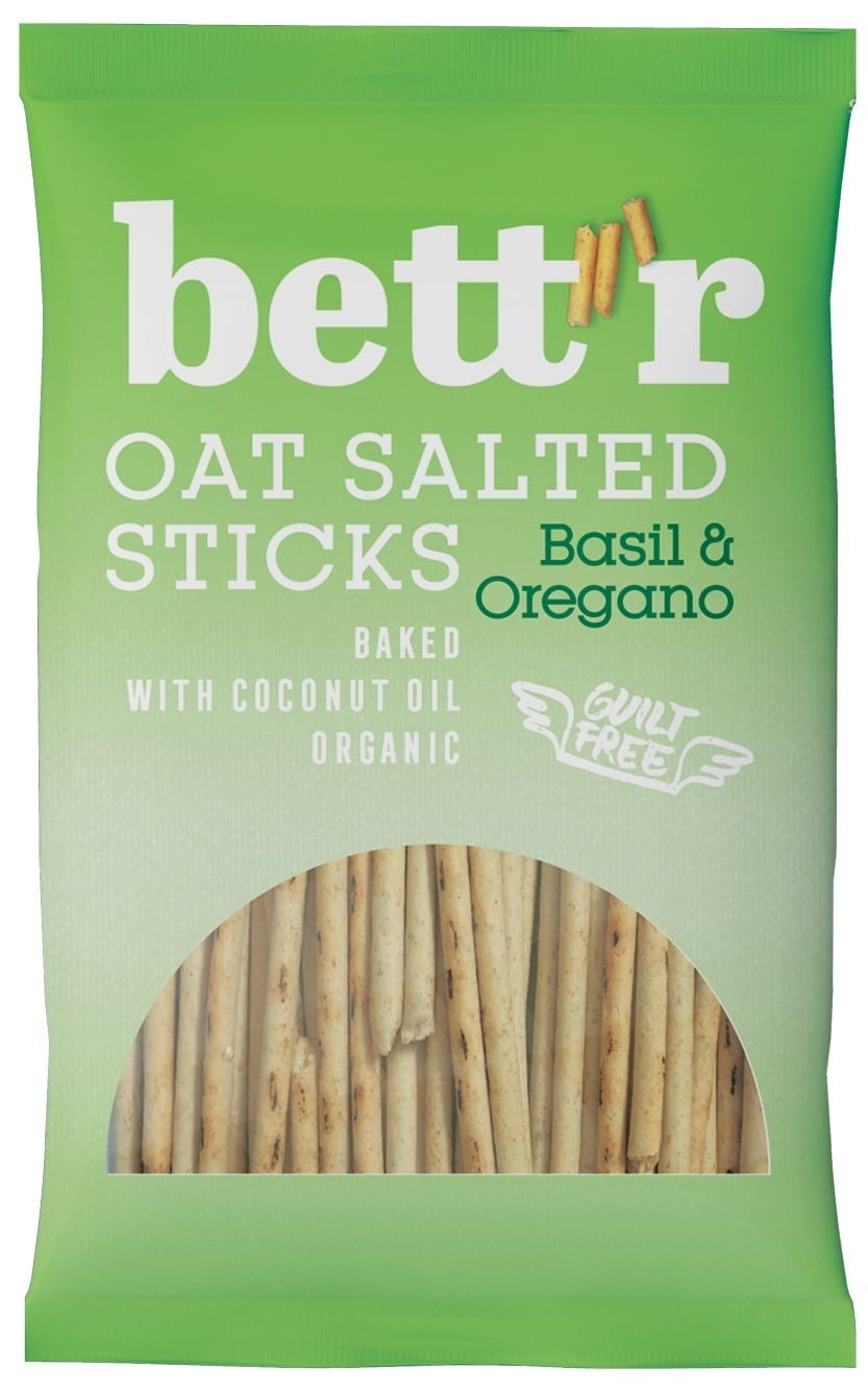 Bastoncini di avena salati con basilico e origano BIO 50 g BETTR