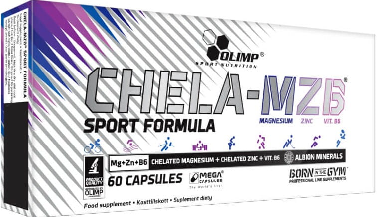 Magnesium Zink B6 Chela - mzb Sportformel 60 Kapsler OLIMP SPORT NUTRITION
