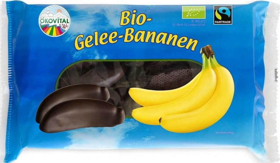 Bananengelees in Zartbitterschokolade BIO 250 g - OKOVITAL