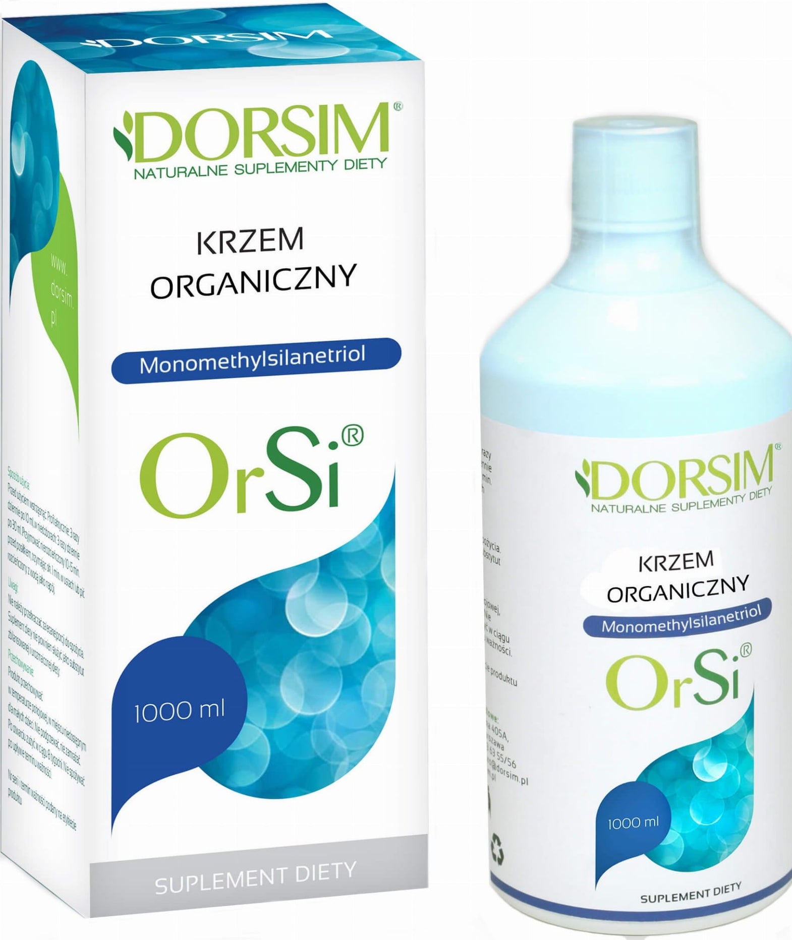 Organisk silicium i flydende monomethylsilantriol 1000ml DORSIM