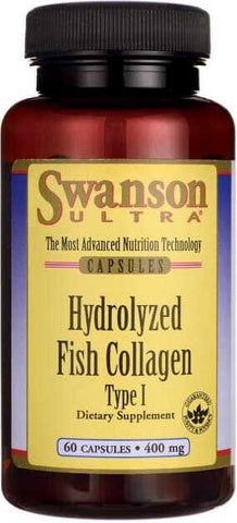 Hydrolysiertes Fischkollagen und hydrolysiertes Fischkollagen und 400 mg 60 SWANSON-Kapseln