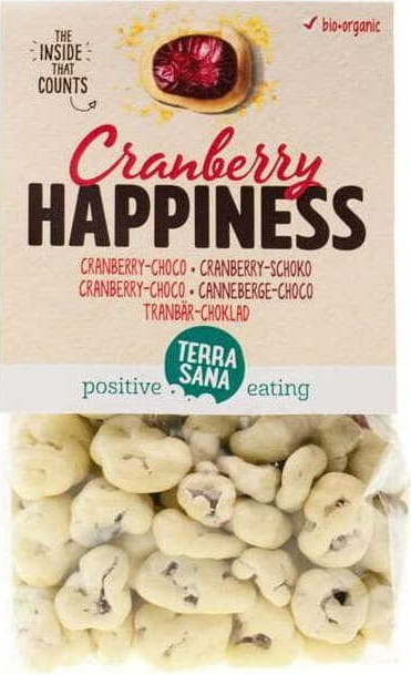 Cranberry in weißer Schokolade BIO 150 g - TERRASANA