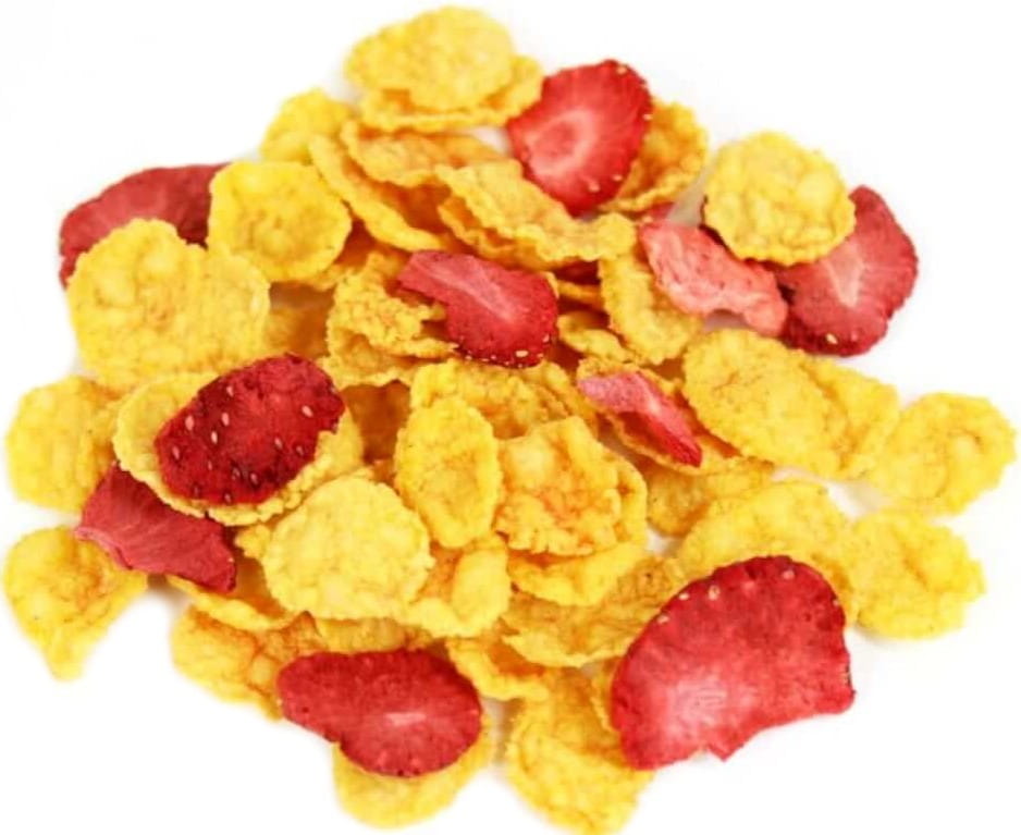 KUKUŘIČNÉ VLOČKY S JAHODAMI BIO (SUROVINA) (8 kg)