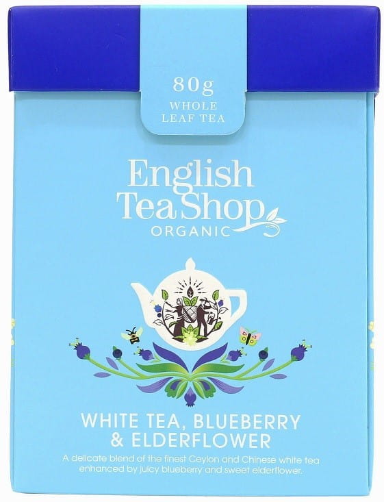 Vit te, lös med vild syren och blåbär EKO 80 g ENGLISH TEA SHOP