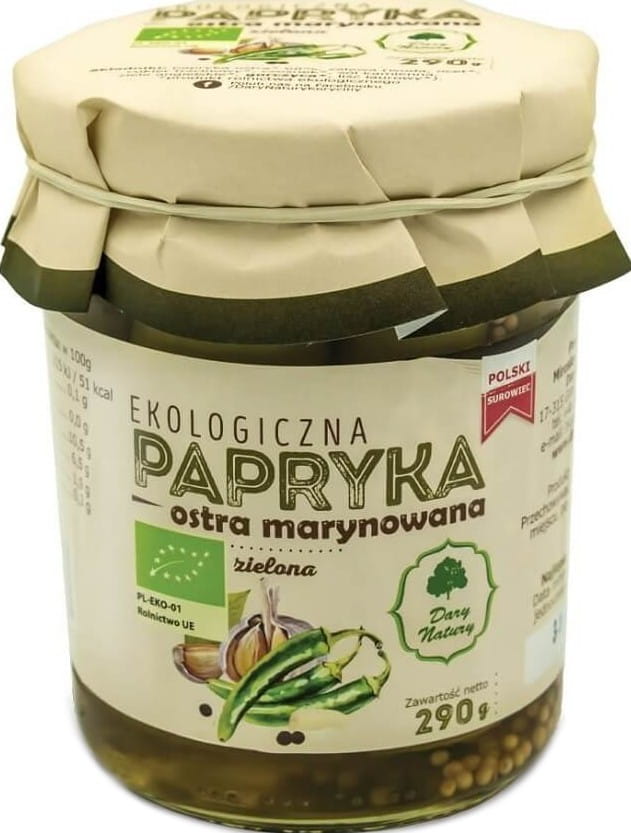Pimiento verde marinado picante BIO 290 g - REGALOS DE LA NATURALEZA