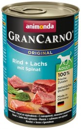 GranCarno Orginal Adult Dosenrindfleisch und Lachs mit Spinat 400g - ANIMONDA