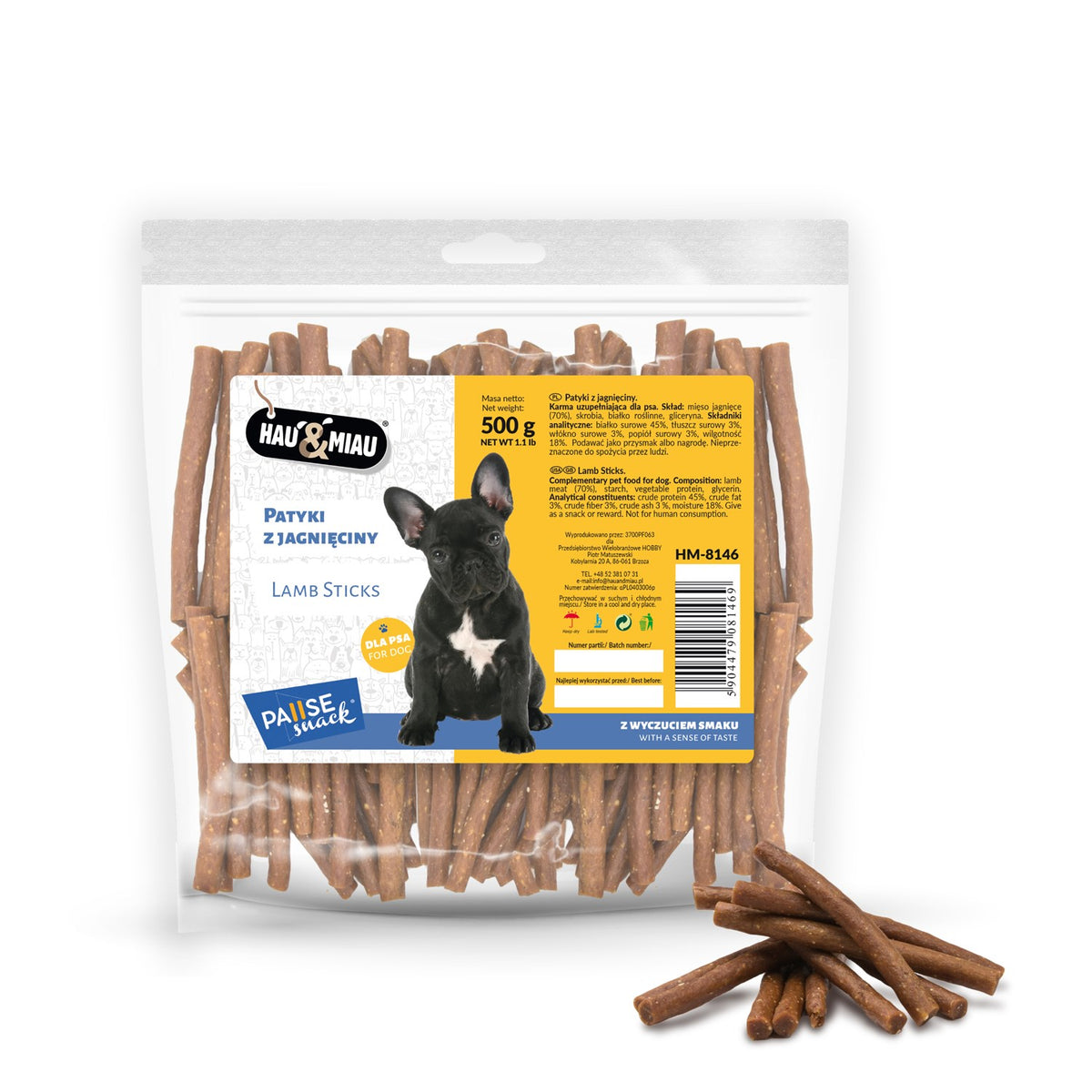 Pausesnack Hundesnack, Lammsticks 500g [HM-8146] - HAU&MIAU