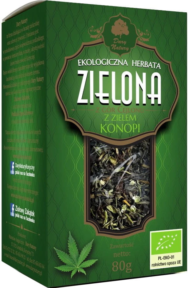 Zelený čaj s konopnou bylinou BIO 80 g - DARY PŘÍRODY