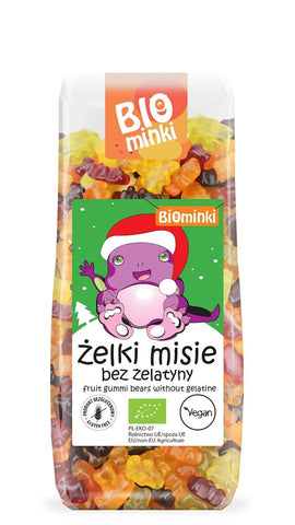 Gummibärchen (Teddybären) ohne glutenfreie Gelatine BIO 150 g - BIOMINKI