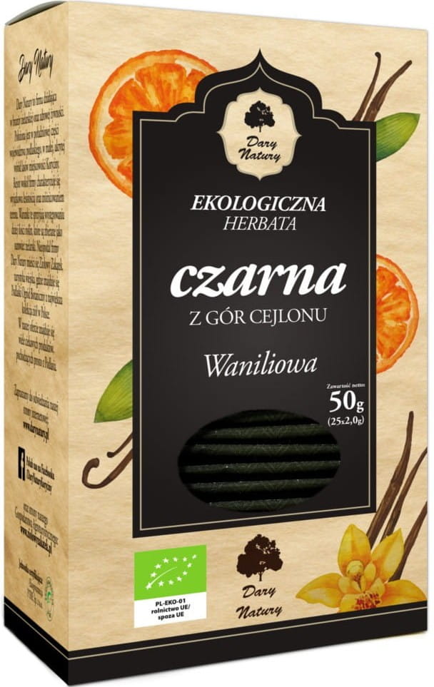 BIO černý vanilkový čaj (25 x 2 g) - DARY PŘÍRODY