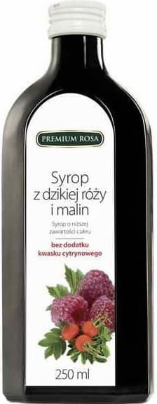 Ros- och hallonsirap 250 ml PREMIUM ROSA