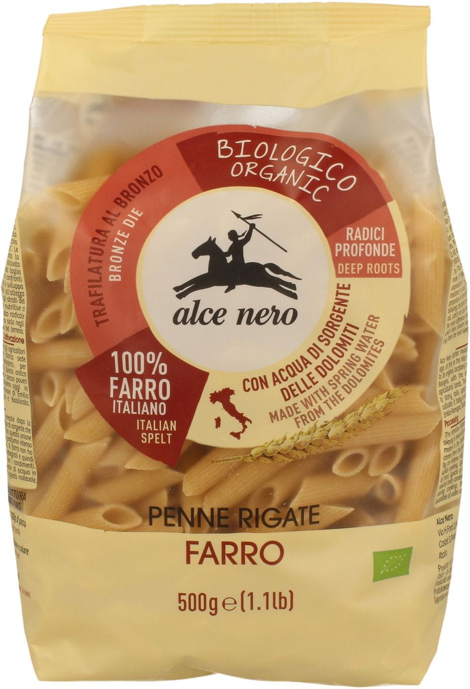 Penne (Farro) Pasta BIO 500 g - ALCE NERO