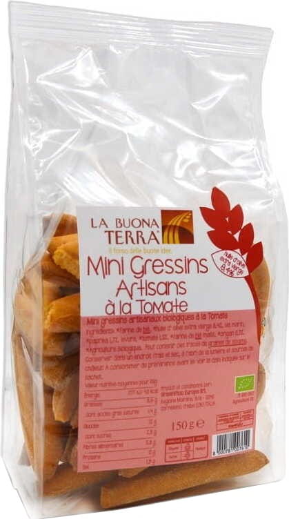 Batang Mini-Grissini dengan Tomato dan Oregano BIO 150 g - LA BUONA TERRA