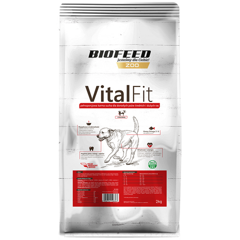 VITALFIT für ausgewachsene Hunde mittlerer und großer Rassen mit Rindfleisch 2kg - BIOFEED