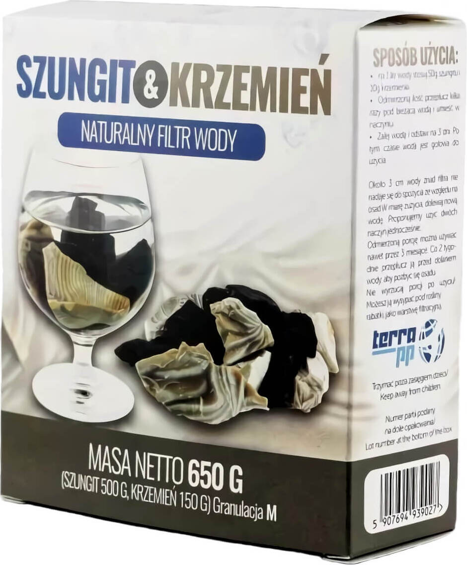 ตัวกรองน้ำธรรมชาติ ชุงกิต 500g & หินไฟ 150g, เม็ดขนาด M 650g TERRA PP