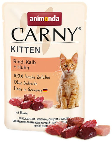 Carny Kitten Beutel mit Rind, Kalb und Huhn 85g - ANIMONDA