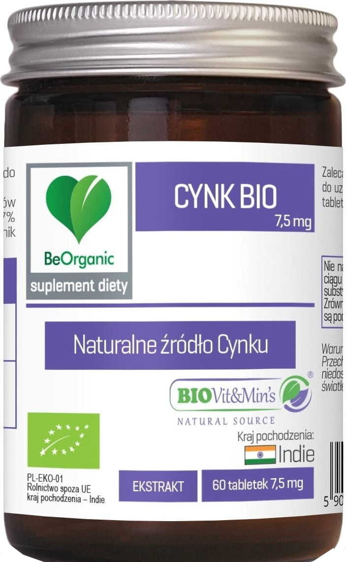 Zinkový extrakt BIO 60 tablet (75 mg) - BE ORGANIC