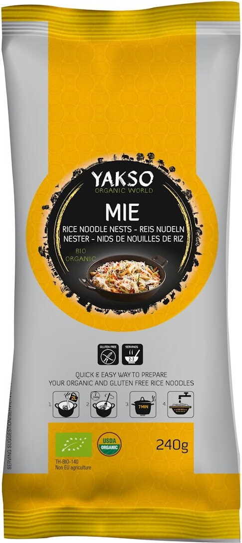Macarrão de arroz orgânico sem glúten 240 g - YAKSO