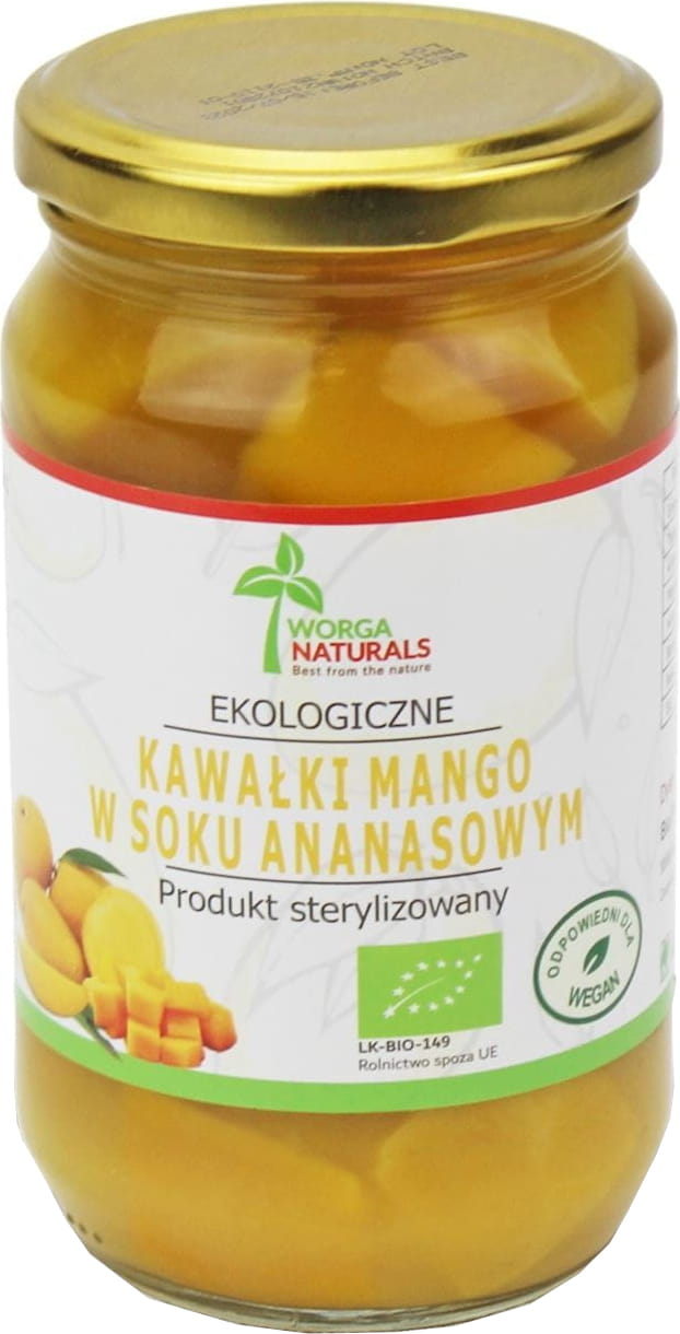 Potongan manggis dalam jus nanas BIO 350 g (200 g) (Balang) - WORGA NATURALS